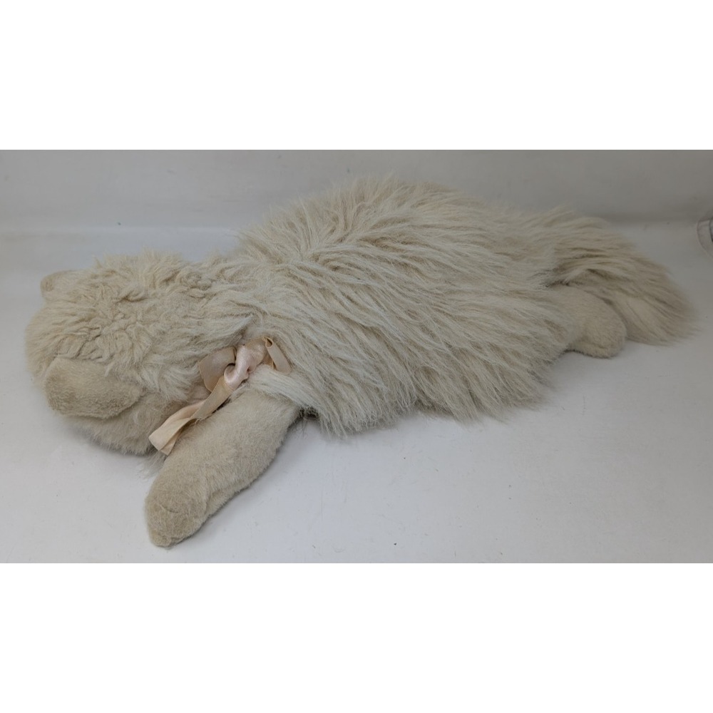 Vintage TY White Persian Angel Cat Pink Bow #1001 Plush Toy 1987 Korea Realistic